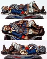 Several views of the finished casualty figure.