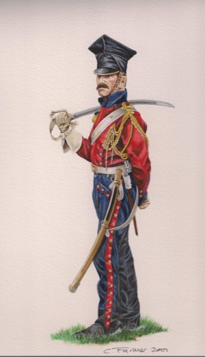 Red lancer by Clive Farmer from The Waterloo Companion.